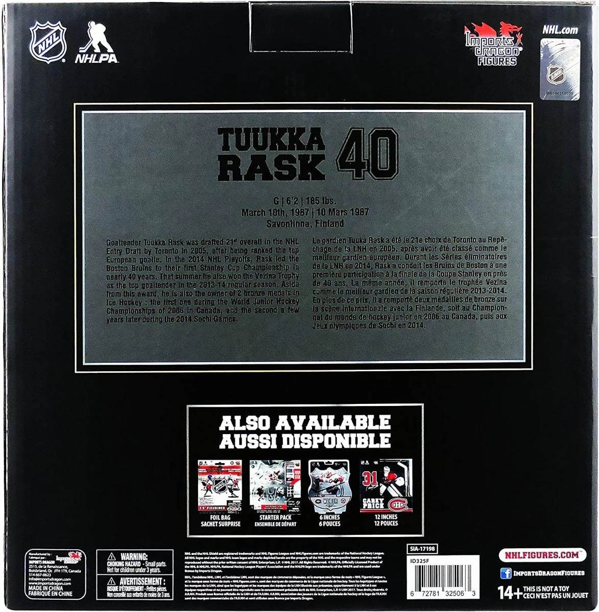 Imports Dragon NHL - Boston Bruins - Tuukka Rask - Figur – Bild 4